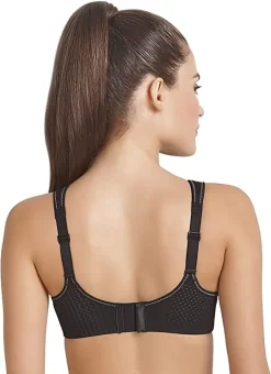Anita Active Momentum High Impact Underwired Sports Bra -Fashion Lingerie Store Anita Active Momentum Underwired Sports Bra Black Back View EnVie Lingerie