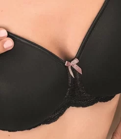 Anita Maternity Miss Lovely Nursing Bra With Padded Cups -Fashion Lingerie Store AnitaNursingBraMissLovelyBlackpinkbowcloseup5086 001