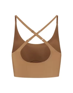 Bye Bra Bra Top Round-Neck -Fashion Lingerie Store Bra Top Round Neck Light Brown Product Back