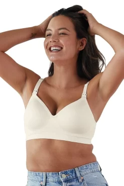 Bravado Plunge Nursing Bra 11 Bravado Plunge Nursing Bra -Fashion Lingerie Store Bravado Plunge Nursing Bra Antique White Front EnVie Lingerie