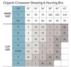 Carriwell Organic Nursing/Sleep Bra -Fashion Lingerie Store Cross OverSleepBraSizeChart