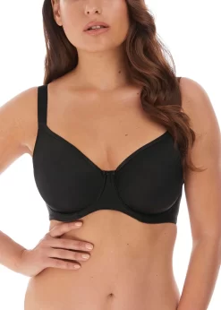 Fantasie Smoothing Underwired Seamless Balcony Bra FL4520 -Fashion Lingerie Store FL4520 BLK Fantasie Lingerie Smoothing Black Underwired Moulded Balcony Bra