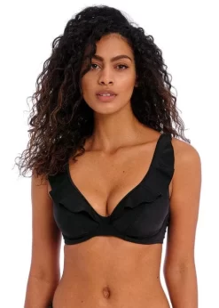 Freya Jewel Cove Bikini Top Black 13 Freya Jewel Cove Bikini Top Black -Fashion Lingerie Store Freya Swim Jewel Cove Plain Black Underwired High Apex Bikini Top