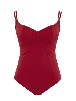 Panache Anya Riva Balconnet Underwired Swimsuit Red -Fashion Lingerie Store Panache Anya riva Balconnet Underwired Swimsuit Front