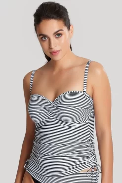 Panache Anya Stripe Bandeau Strapless Tankini Top -Fashion Lingerie Store PanacheAnyaStripeTankiniTopunderwiredSW0891
