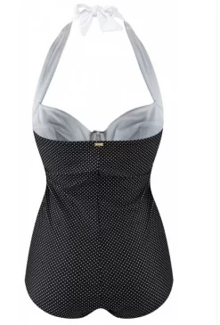 Panache Britt Halterneck Underwired Swimsuit 17 Panache Britt Halterneck Underwired Swimsuit -Fashion Lingerie Store PanacheBrittunderwiredhalterneckbikinitopblackwhiteSW0820