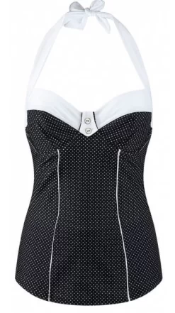 Panache Britt Halterneck Underwired Swimsuit 16 Panache Britt Halterneck Underwired Swimsuit -Fashion Lingerie Store PanacheunderwiredSwimsuitBrittblackpolkadotsSW0820