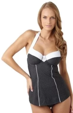 Panache Britt Halterneck Underwired Swimsuit 14 Panache Britt Halterneck Underwired Swimsuit -Fashion Lingerie Store PanacheunderwiredswimsuitBrittblackpolkadotSW0820
