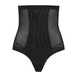 Bye Bra Powermesh High Waist Thong -Fashion Lingerie Store Powermesh high waist thong Black Front eec3f2da 7e83 49f4 817a 4d5f444ea2bf
