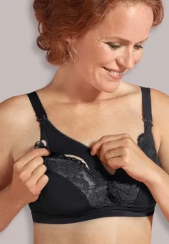 Carriwell Lace Drop Cup Bra -Fashion Lingerie Store carriwell 2005 lace nursing bra blk nm z1 std 600x866 1