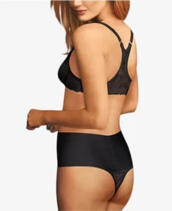 Maidenform Tummy Taming Thong -Fashion Lingerie Store tameyourtummythongblk