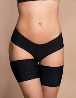 Bye Bra Thigh Bands Fabric -Fashion Lingerie Store thigh bands black fabric on model